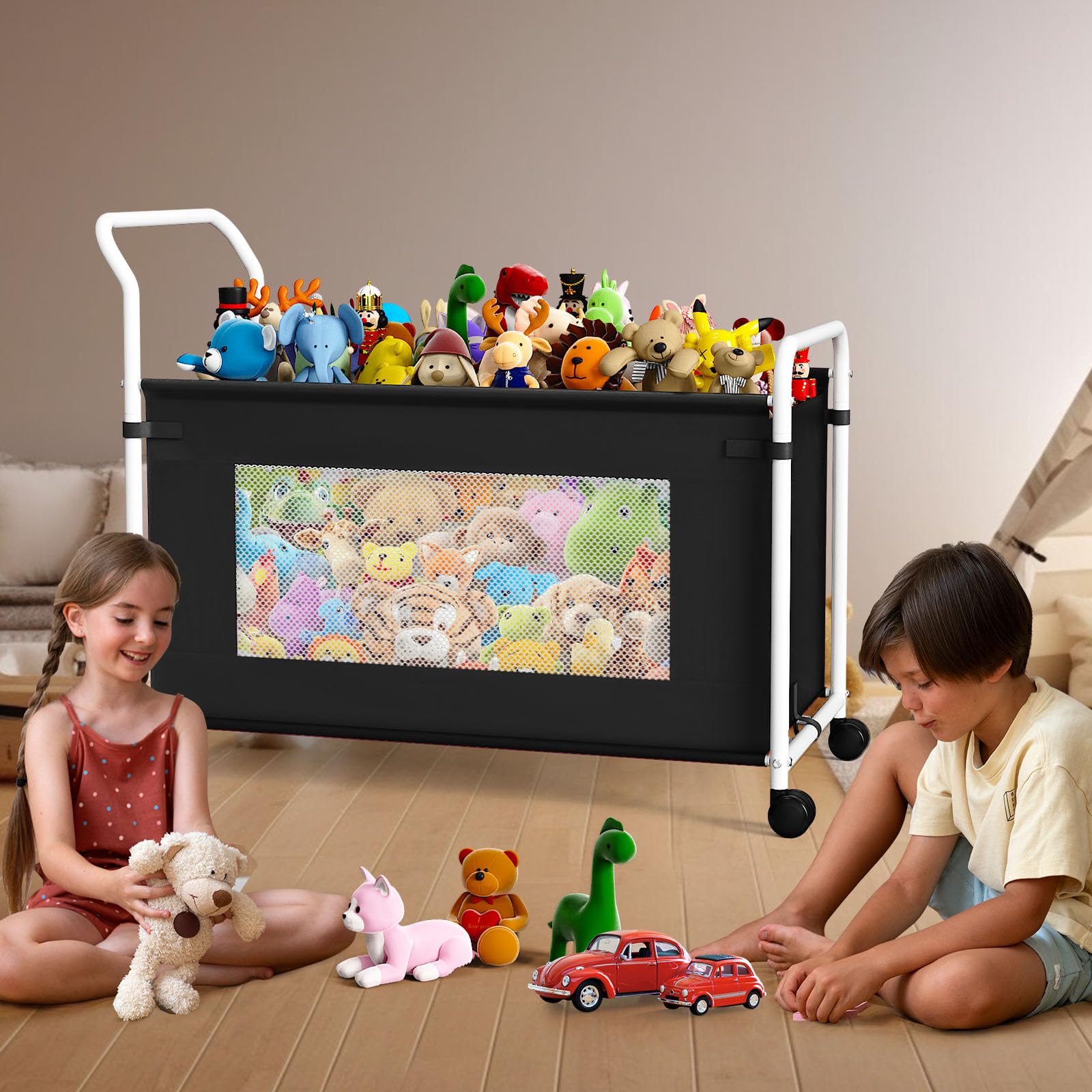 Extra Large Toy Box with 360° Rotating Wheels