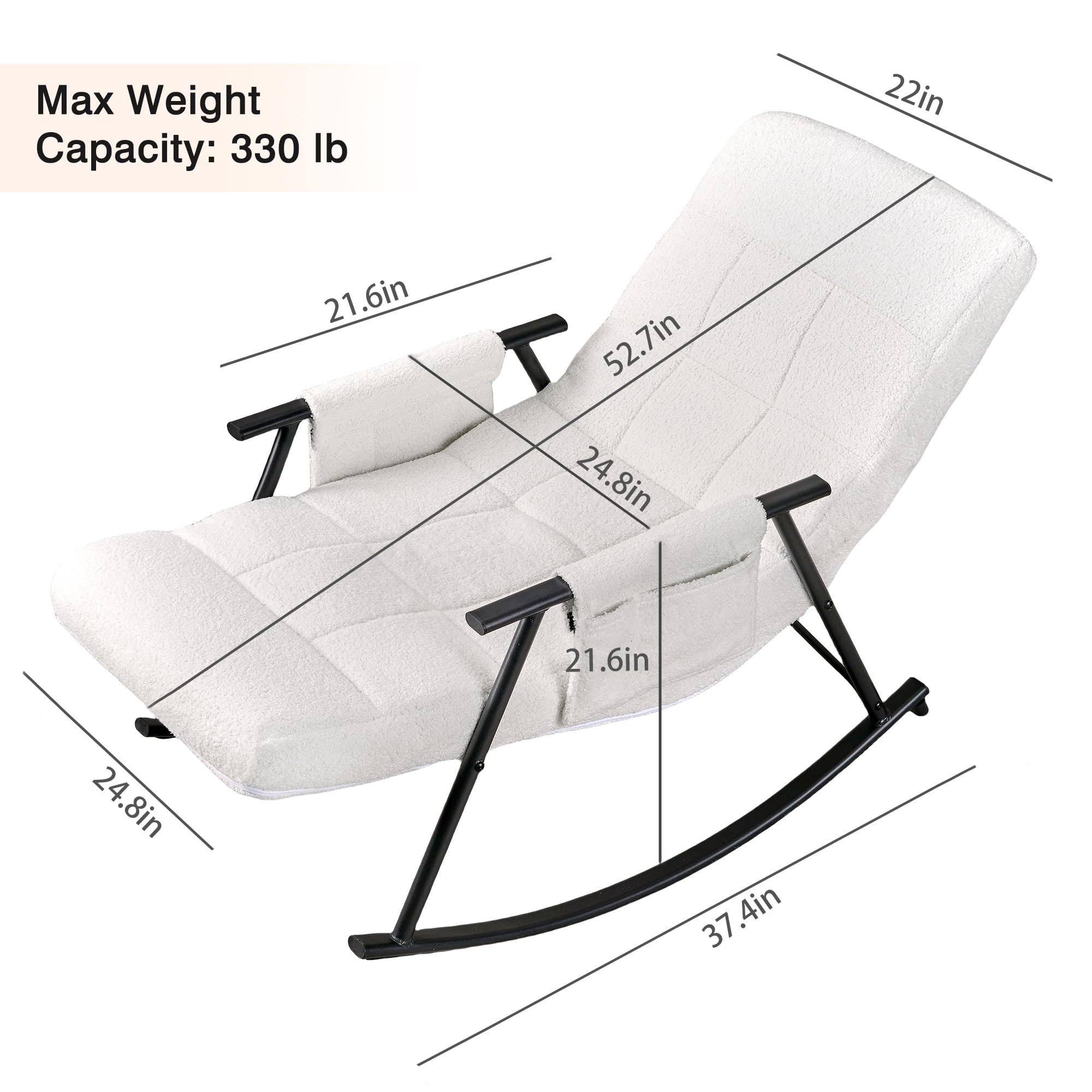 Nursery Rocking Chair with Adjustable Footrest