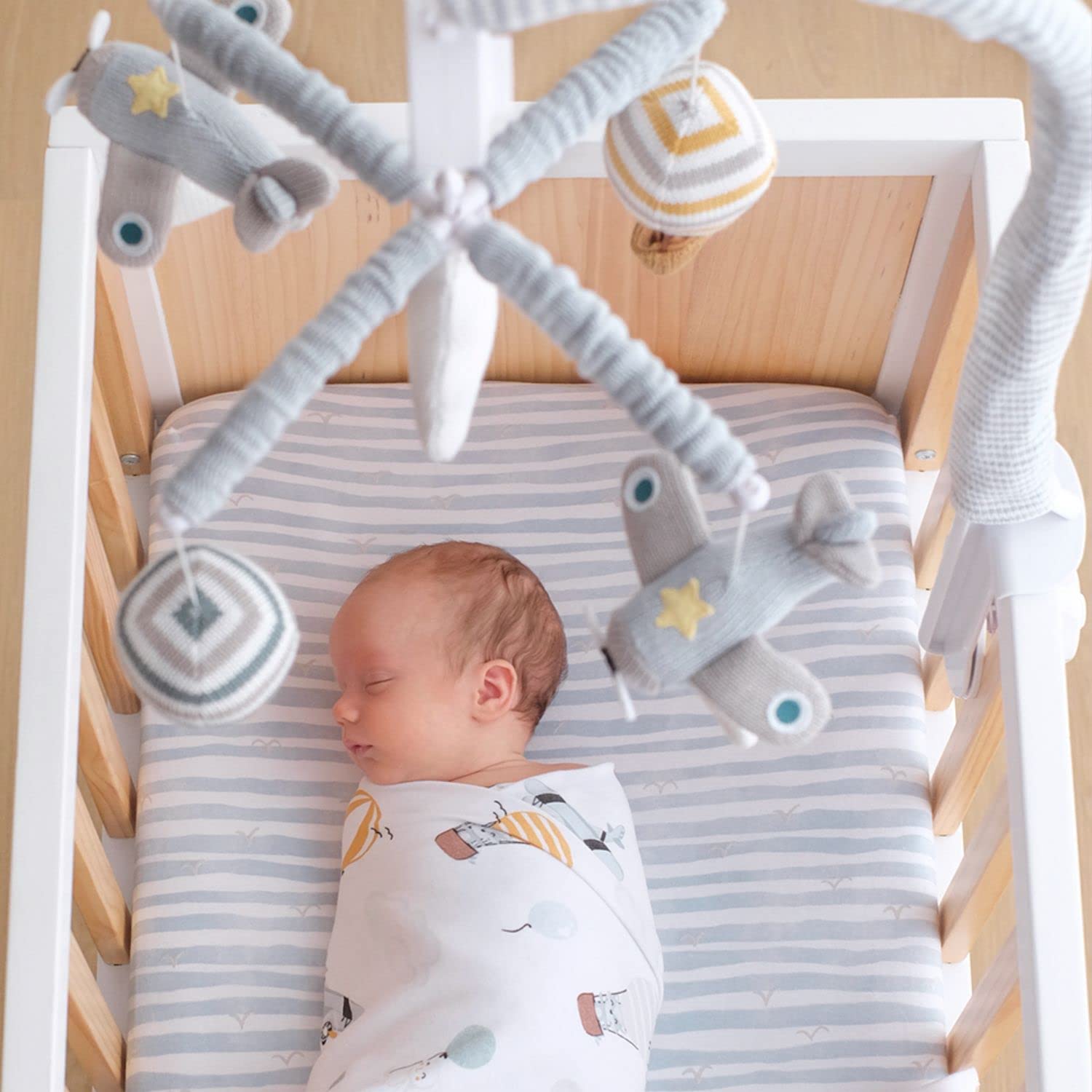 Baby Music Mobile - Up & Away Crib Toy, Sky Hot Air Balloon