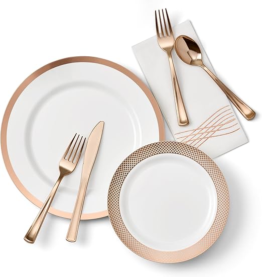 HEAVYWEIGHT 175 Pc White and Red Plates for Party