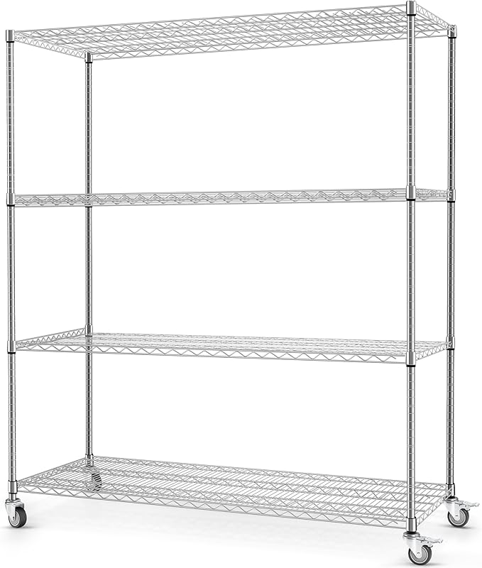 5 Tier Wire Shelf Shelving Unit, 60"x 24"x82" Metal Storage Shelves