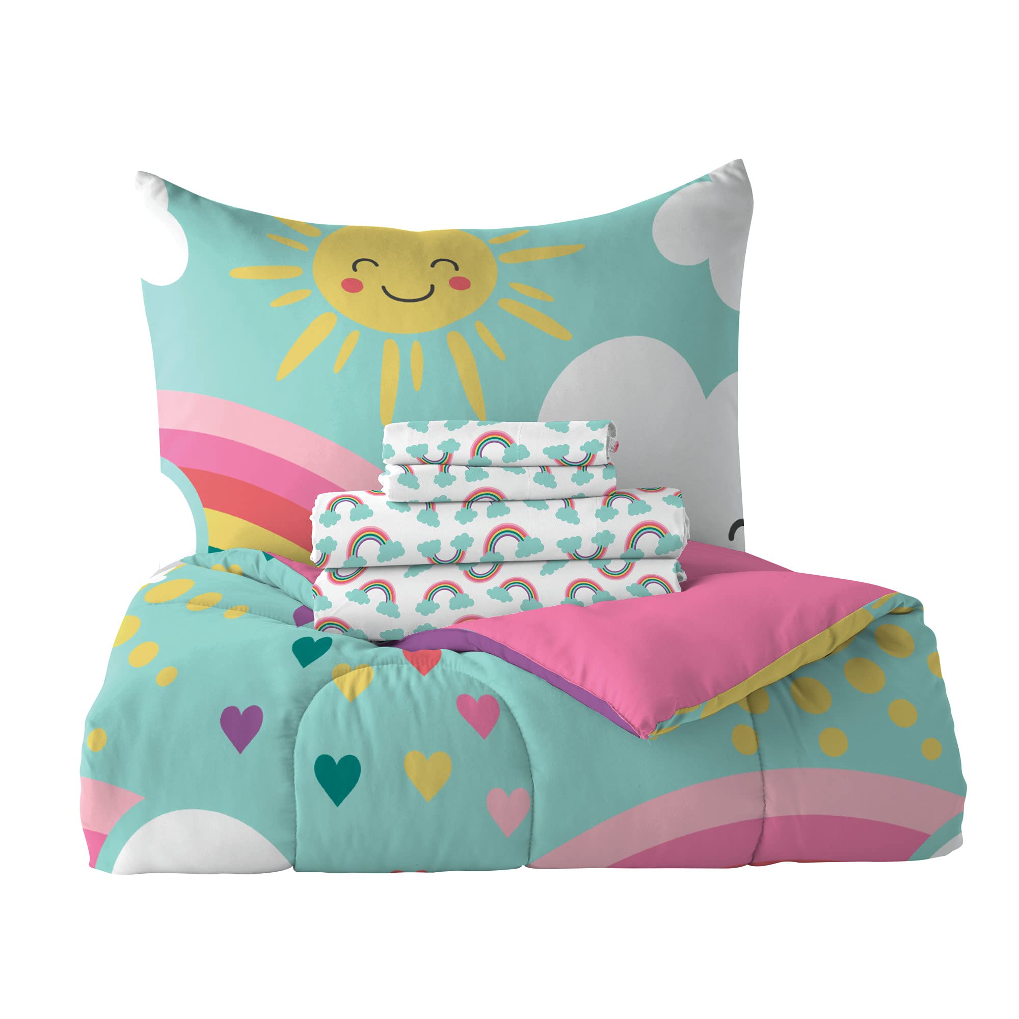 Kids 5-Piece Complete Bed Set Easy-Wash Super Soft Microfiber