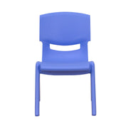 4 Pack Blue Plastic Stackable School Chair with 10.5" H Seat, Preschool Chair