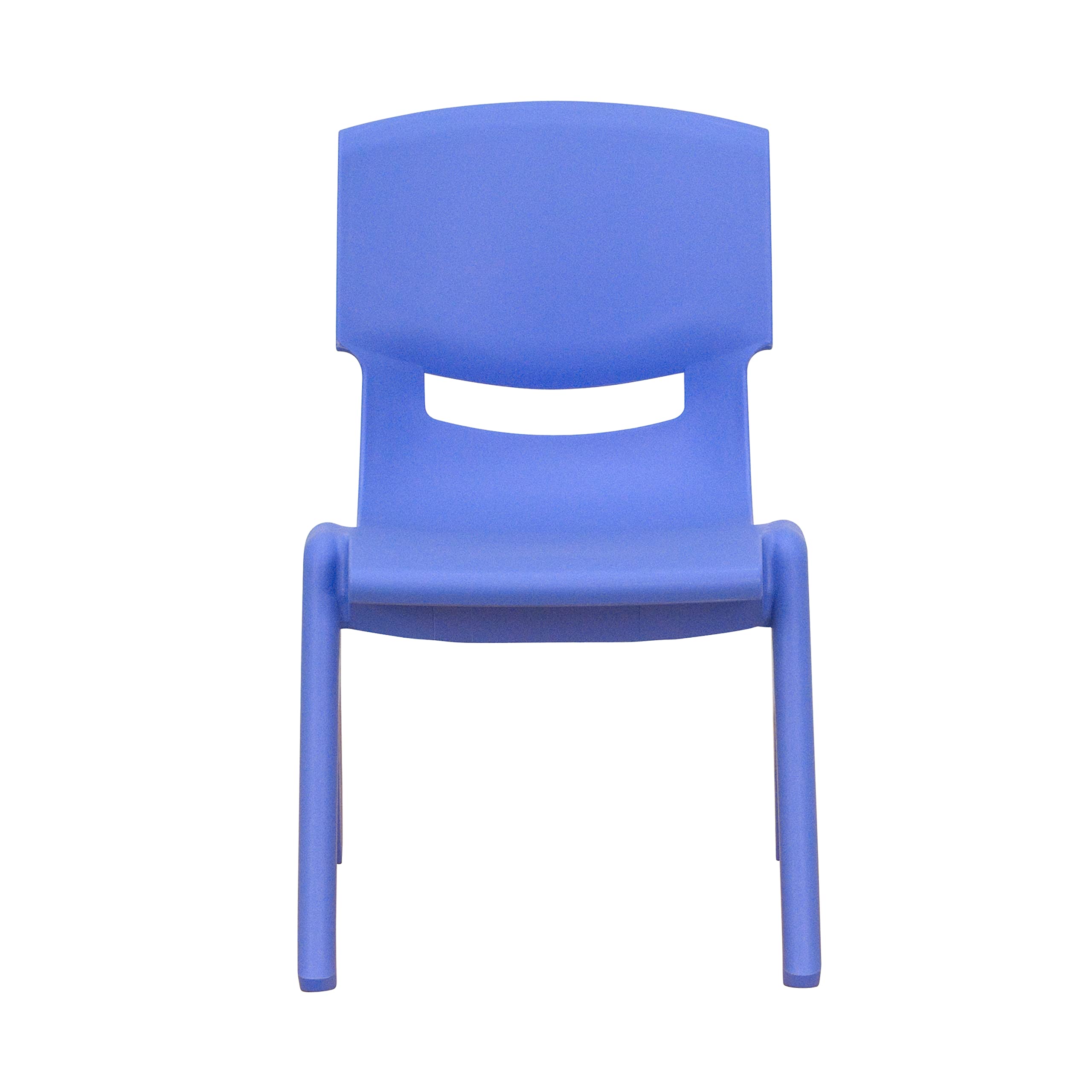 4 Pack Blue Plastic Stackable School Chair with 10.5" H Seat, Preschool Chair