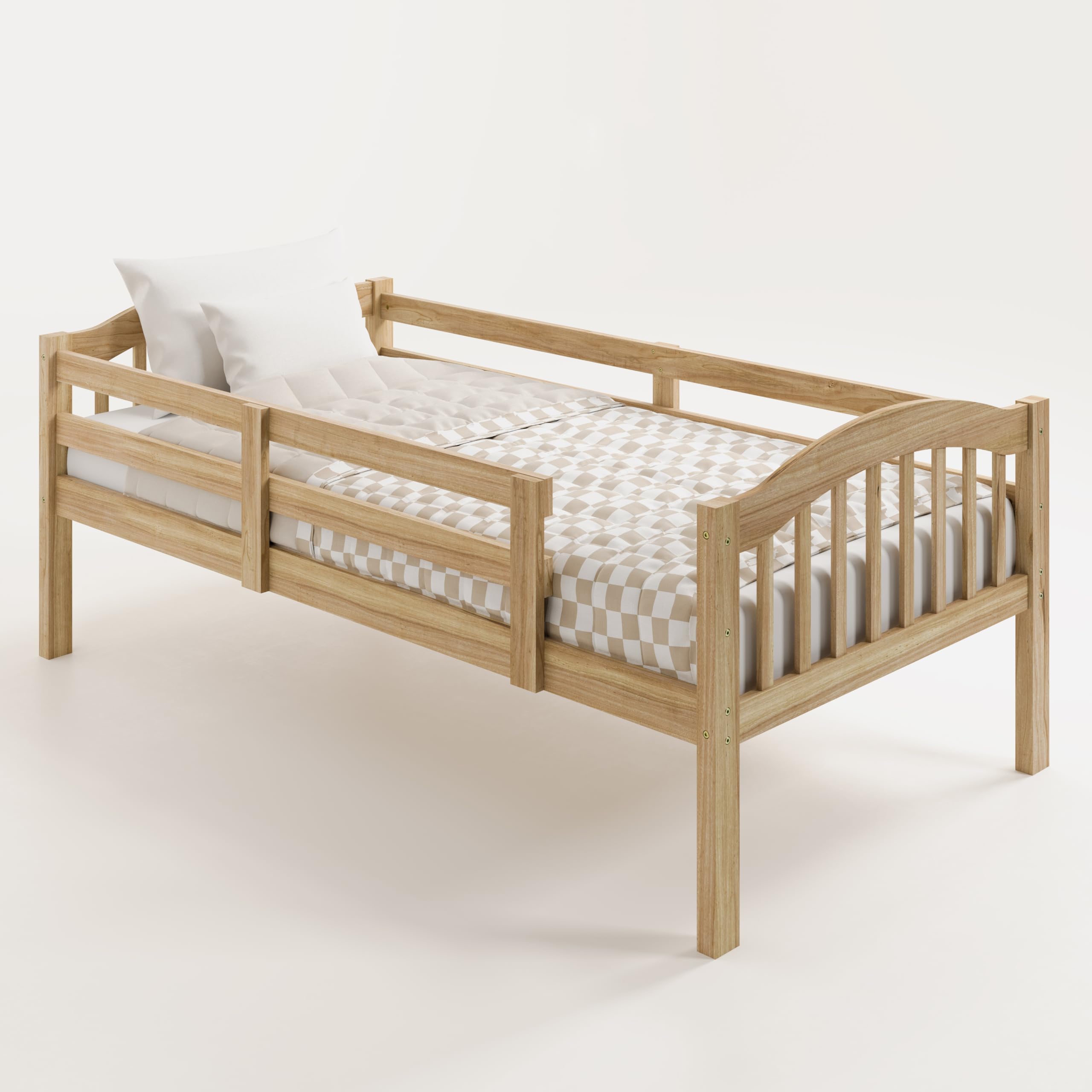 Long Horn Twin-Over-Twin Bunk Bed (Natural) - GREENGUARD