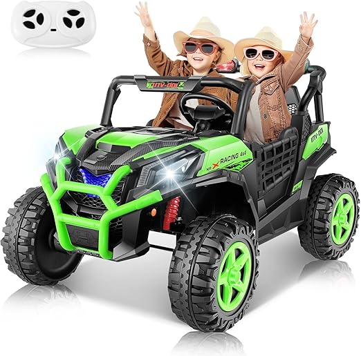 24V Ride on Car Truck with Remote Control, 4WD/2WD Switchable 2 Seater