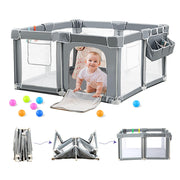 Foldable Baby Playpen 59"×71", Out-of-The-Box Ready Playpen for Babies and Toddlers