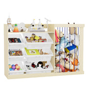 Kids Toy Storage Organizer with 6 Removable Plastic Bins Toddler Montessori Bookshelf
