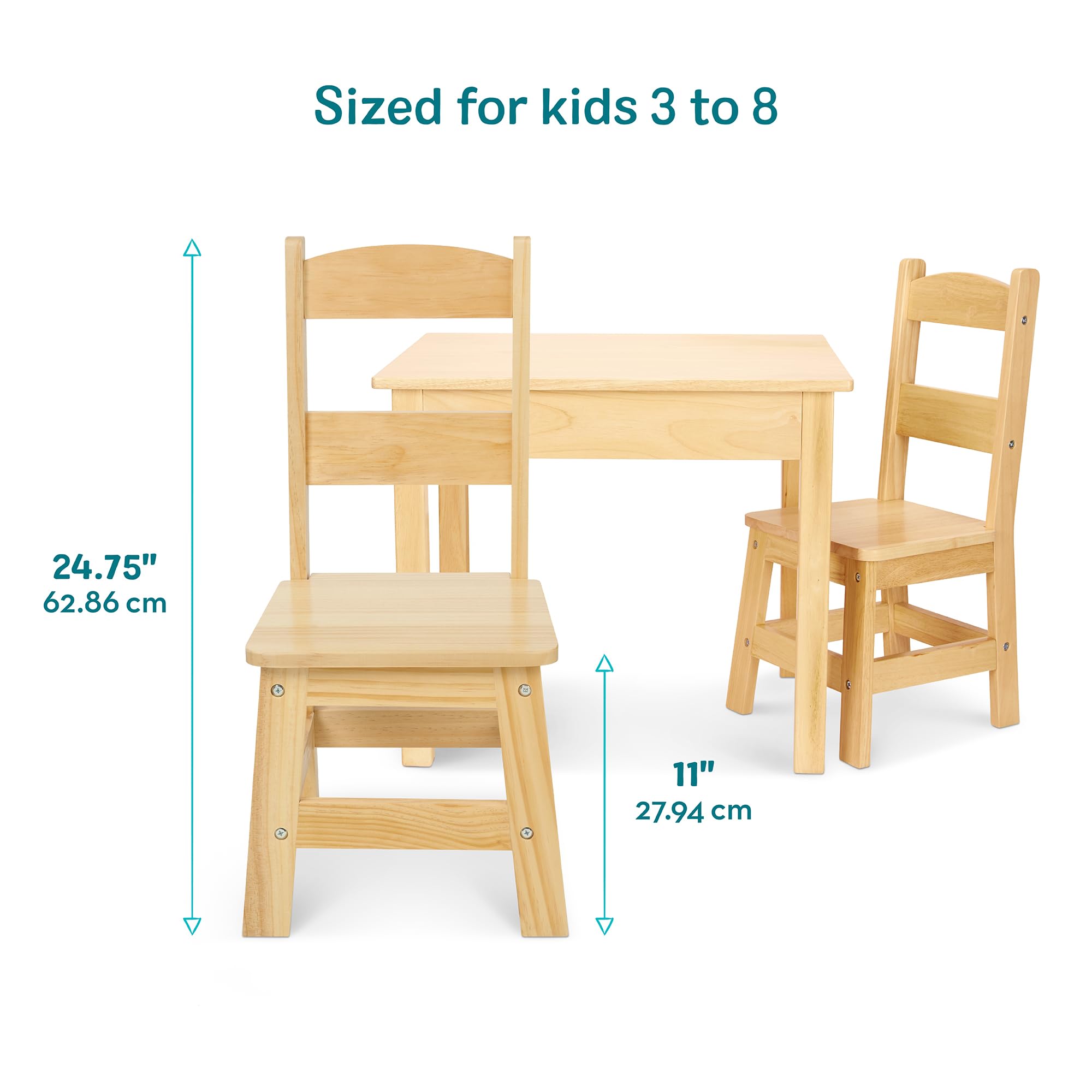 Kids Wooden Table and Chair Set