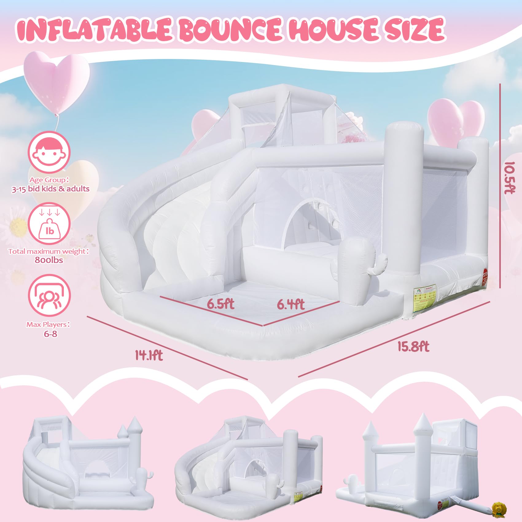 Commercial Inflatable Bounce House with Slide and Ball Pit