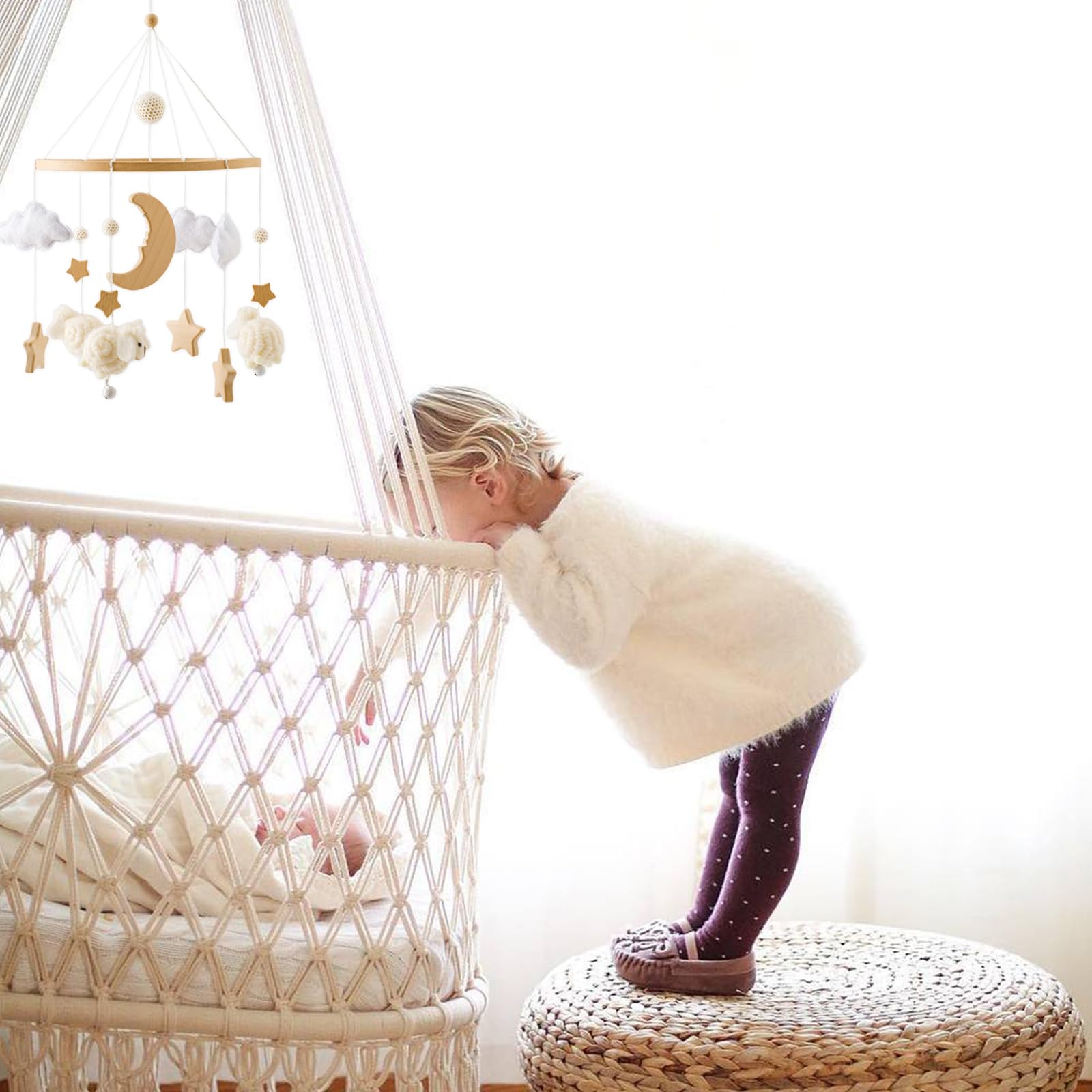 Baby Mobile for Crib, Montessori Baby Crib Mobile for Boys Girls for Bassinet