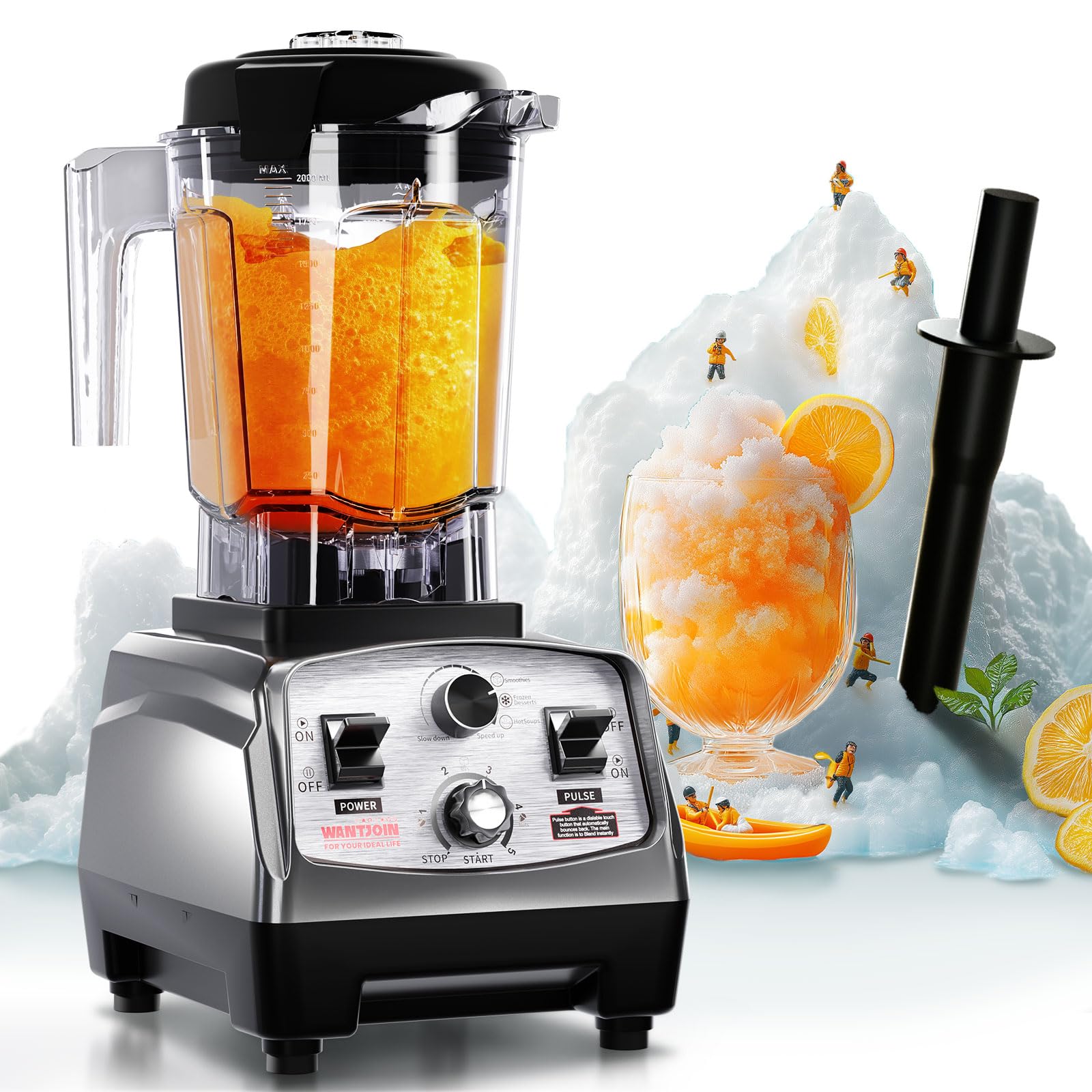 Cold Press Juicer with 5.0” Large Feed Chute Fit Whole Fruits & Vegetables