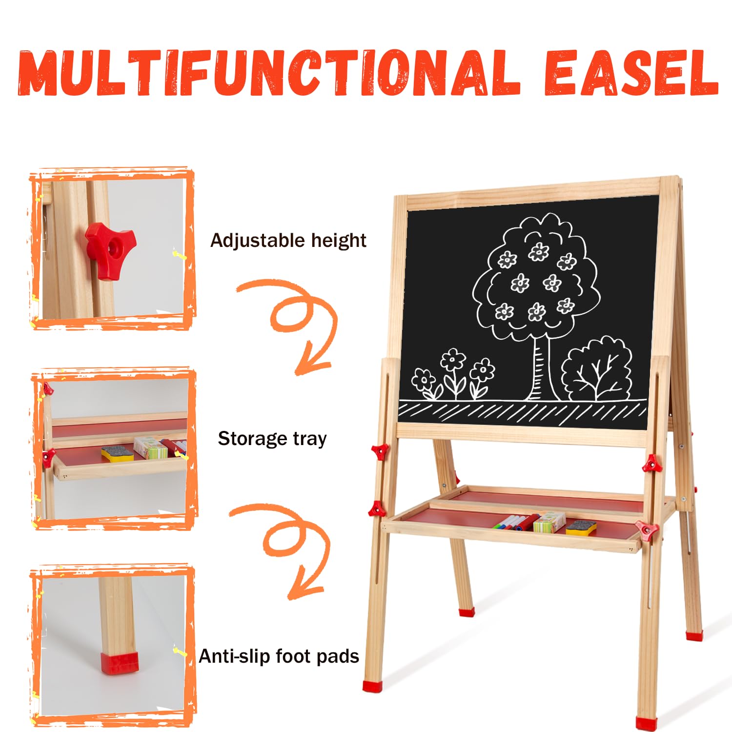 Double-Sided Adjustable Kids Art Easel