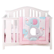 3 Piece Baby Crib Bedding Set for Girls, Baby Bedding Includes Comforter