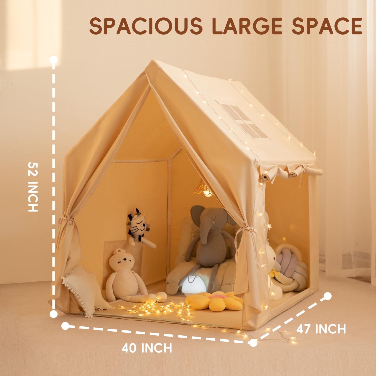 Kids Play Tent Indoor Playhouse with Star Lights
