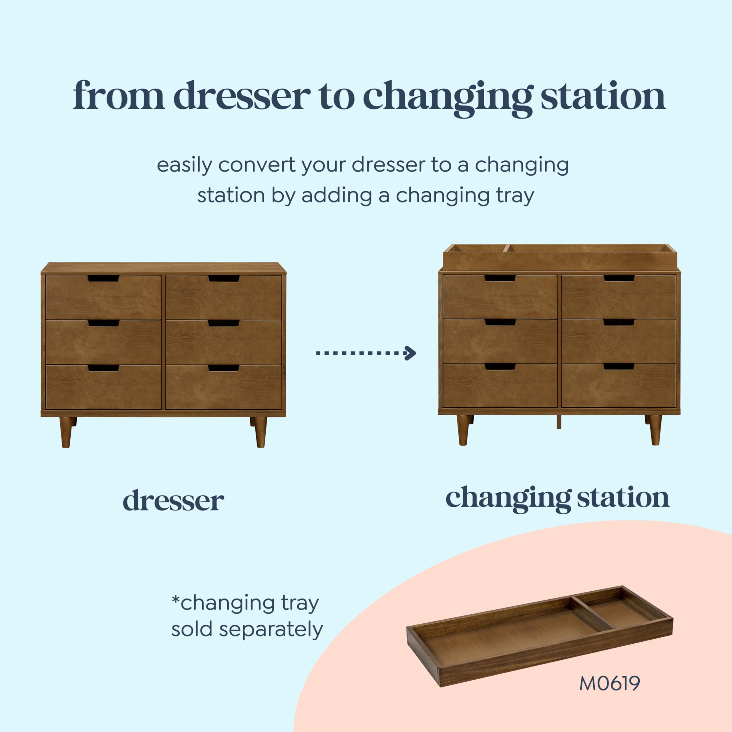 6-Drawer Dresser for Nursery and Kids Bedroom