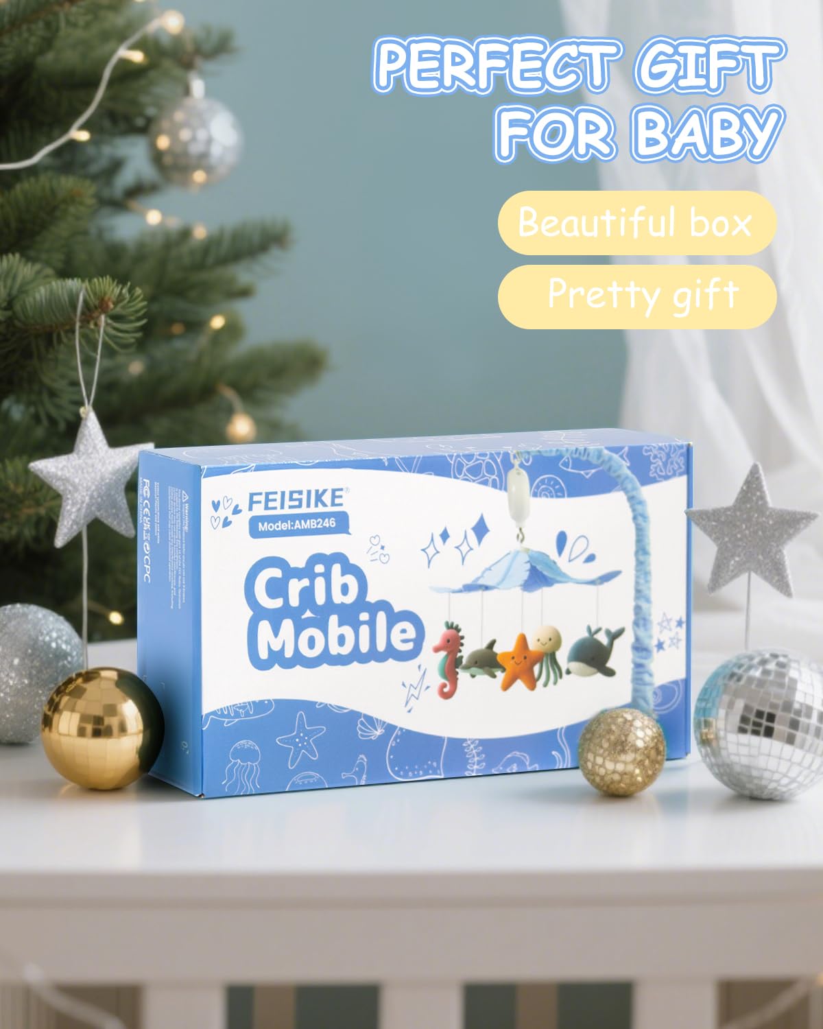 Ocean Theme Baby Crib Mobile with Music and Rotation