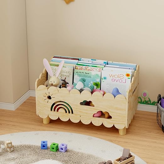Bookshelf, Montessori Bookshelf, With 2 Adjustable Dividers