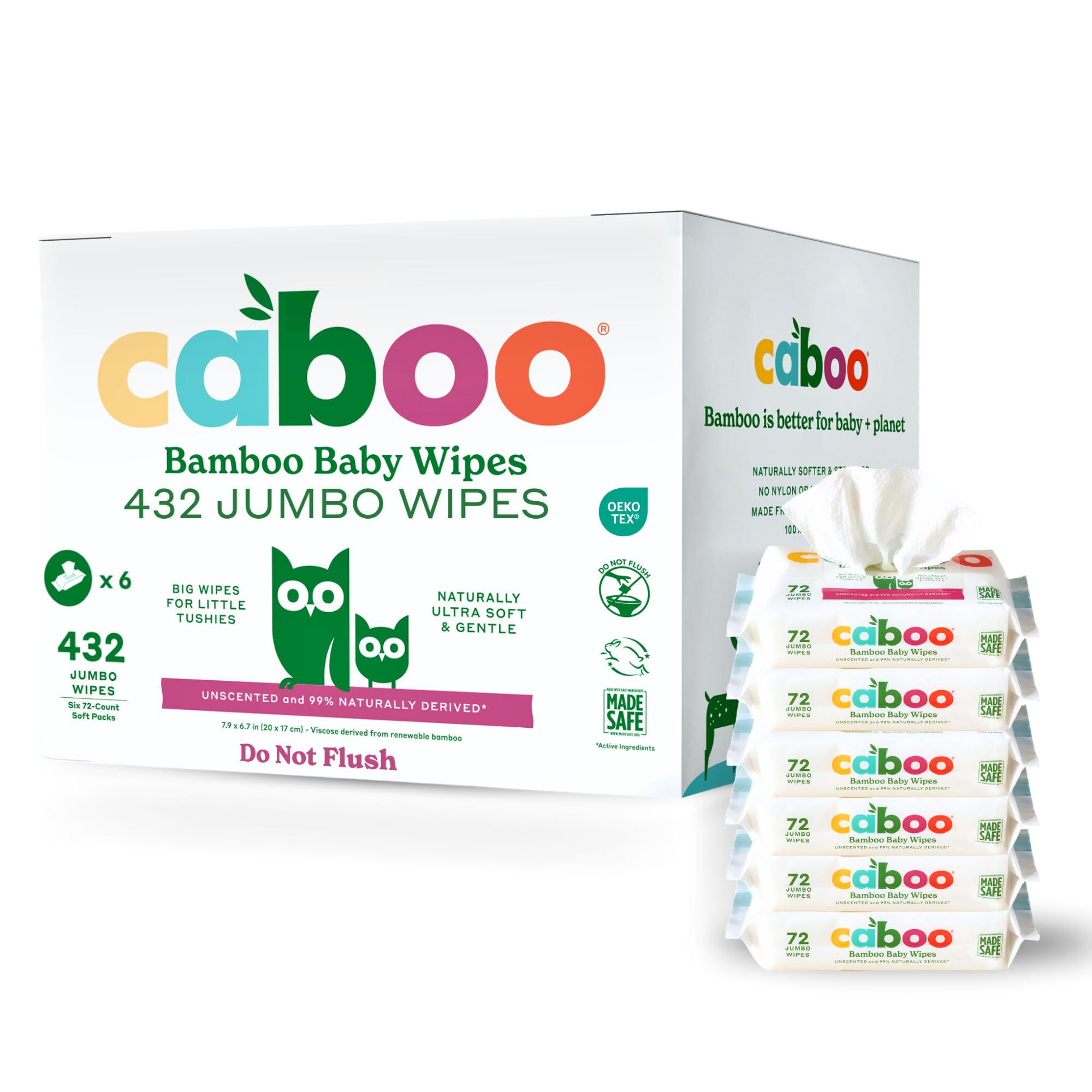Baby Wipes, Made with Bamboo Viscose, Certified Made Safe