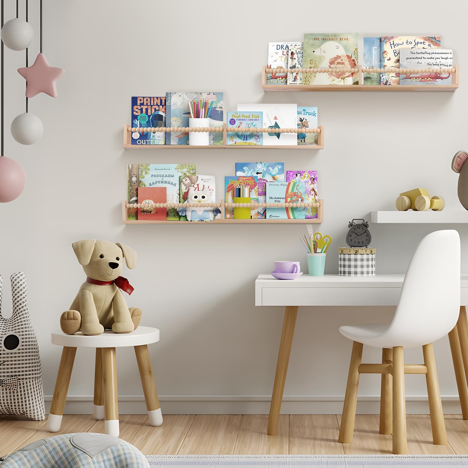 Nursery Book Shelves for Kids Rooms - 32 Inches Floating Wall