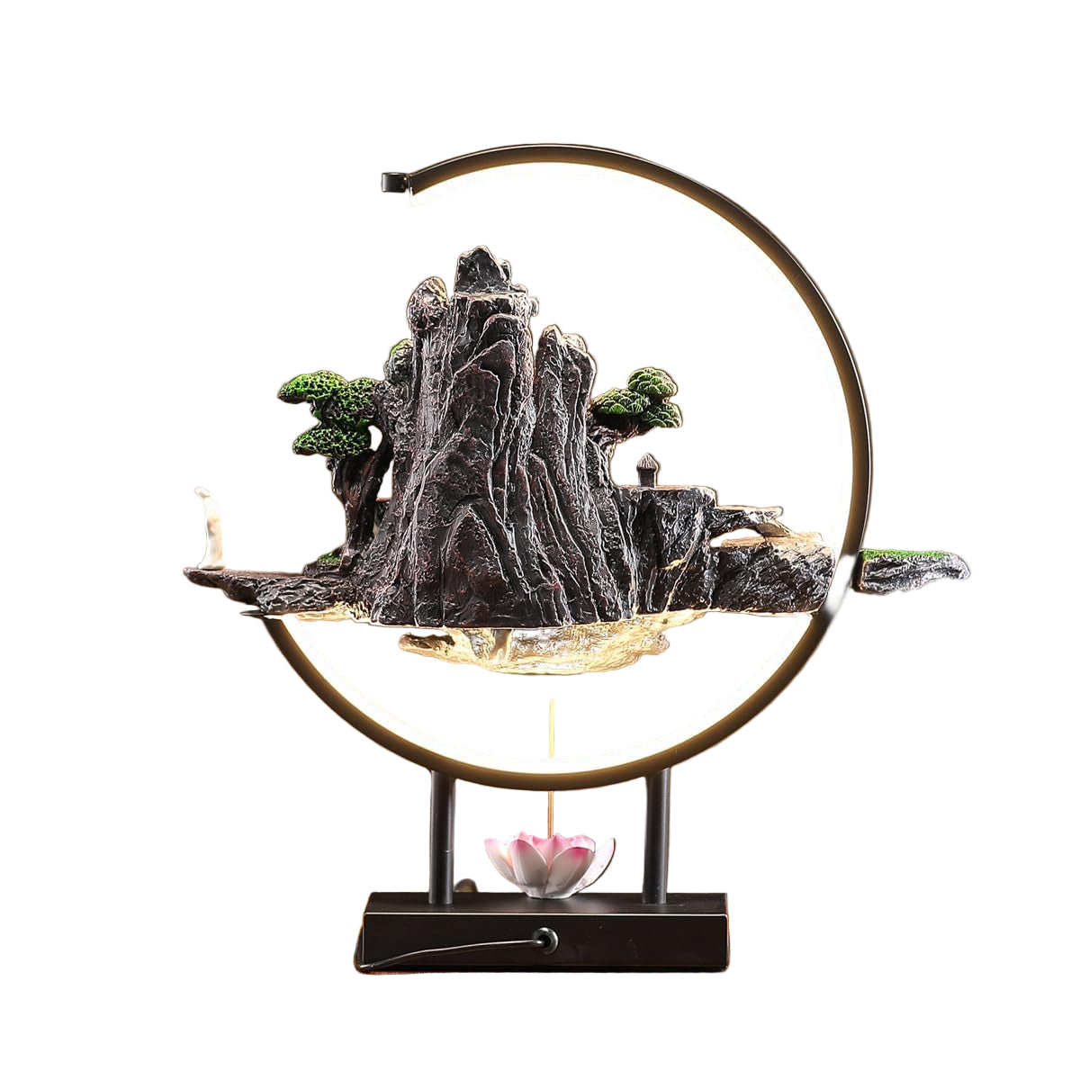 Backflow Incense Waterfall Fountain Burner with Adjustable