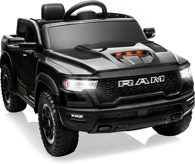Licensed Ram 1500 RHO 12V Kids Ride on Truck, Toddler Ride on Toys with Remote Control