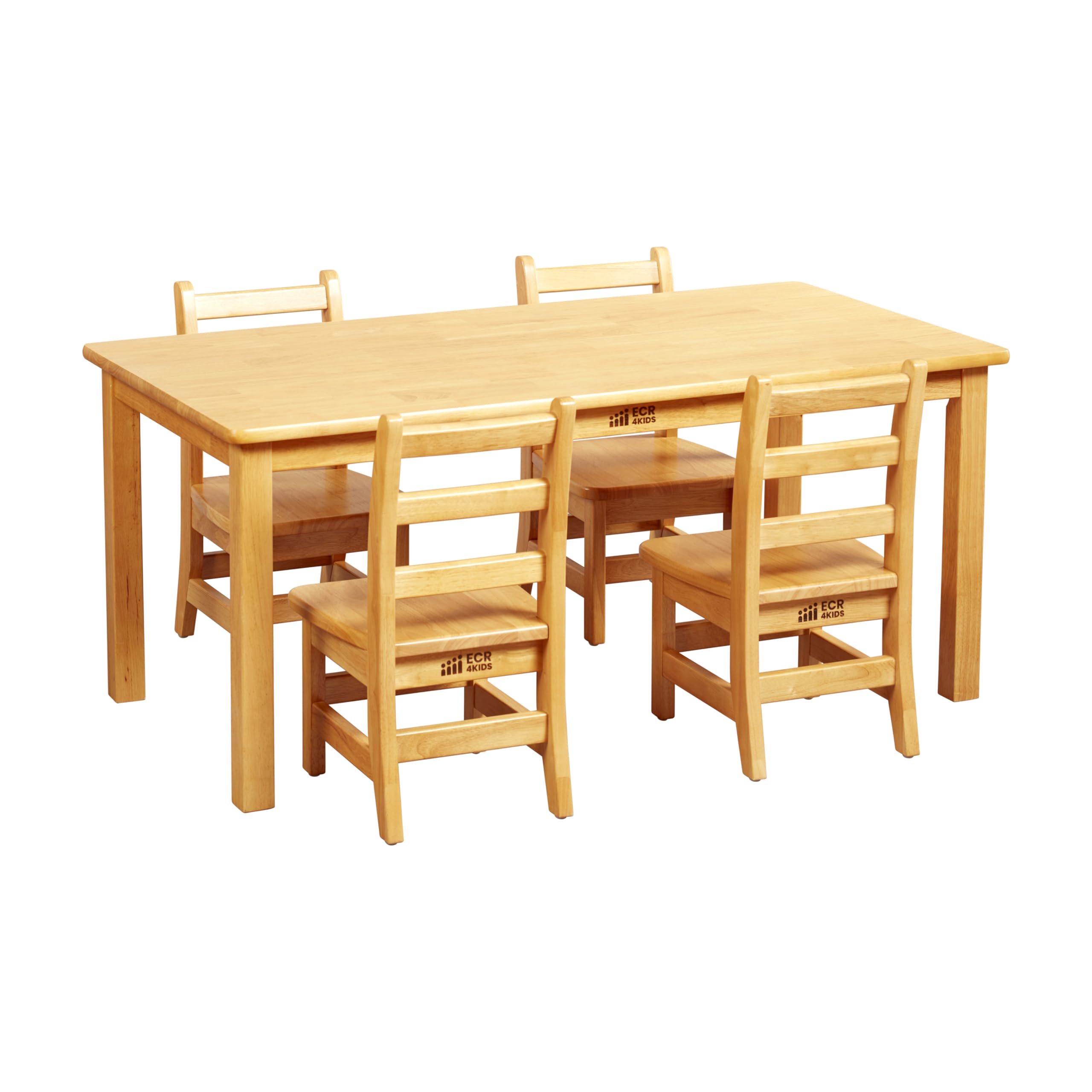24in x 48in Rectangular Hardwood Table with 20in Legs and Four