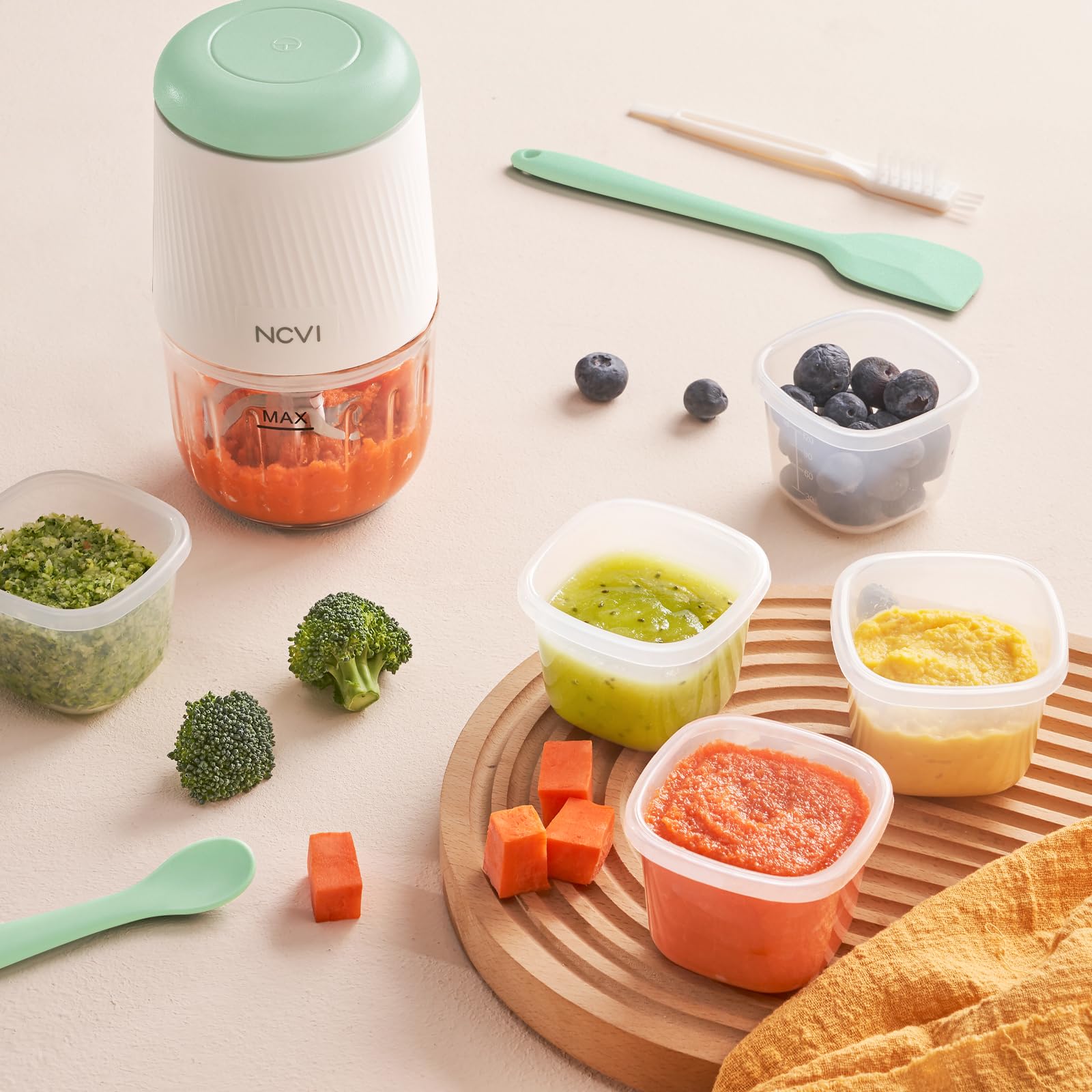 Puree Baby Food Processor Glass Set, Mini Infant Food Maker Blender