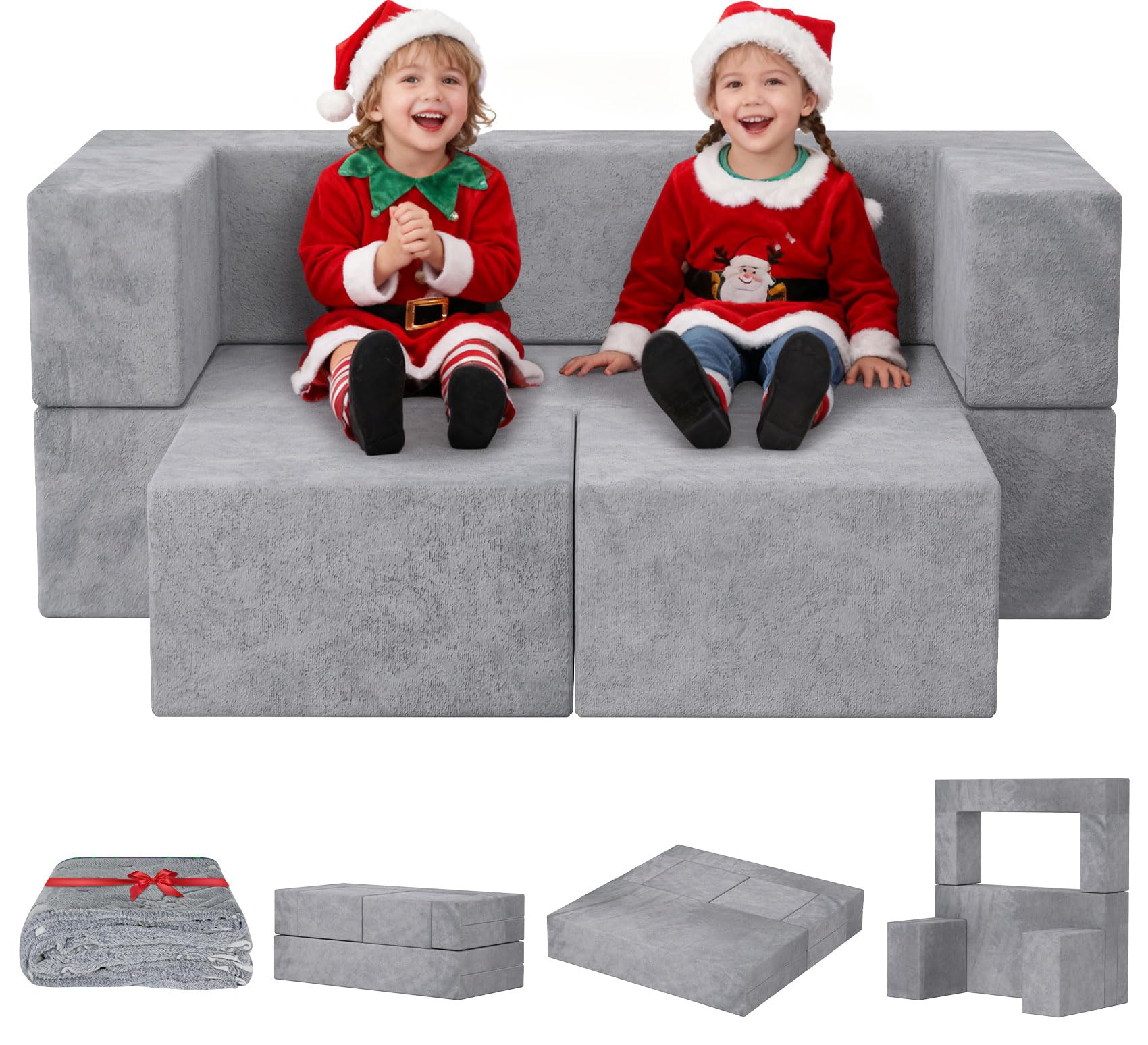 Modular Kids Play Couch 6-Piece Foam Set