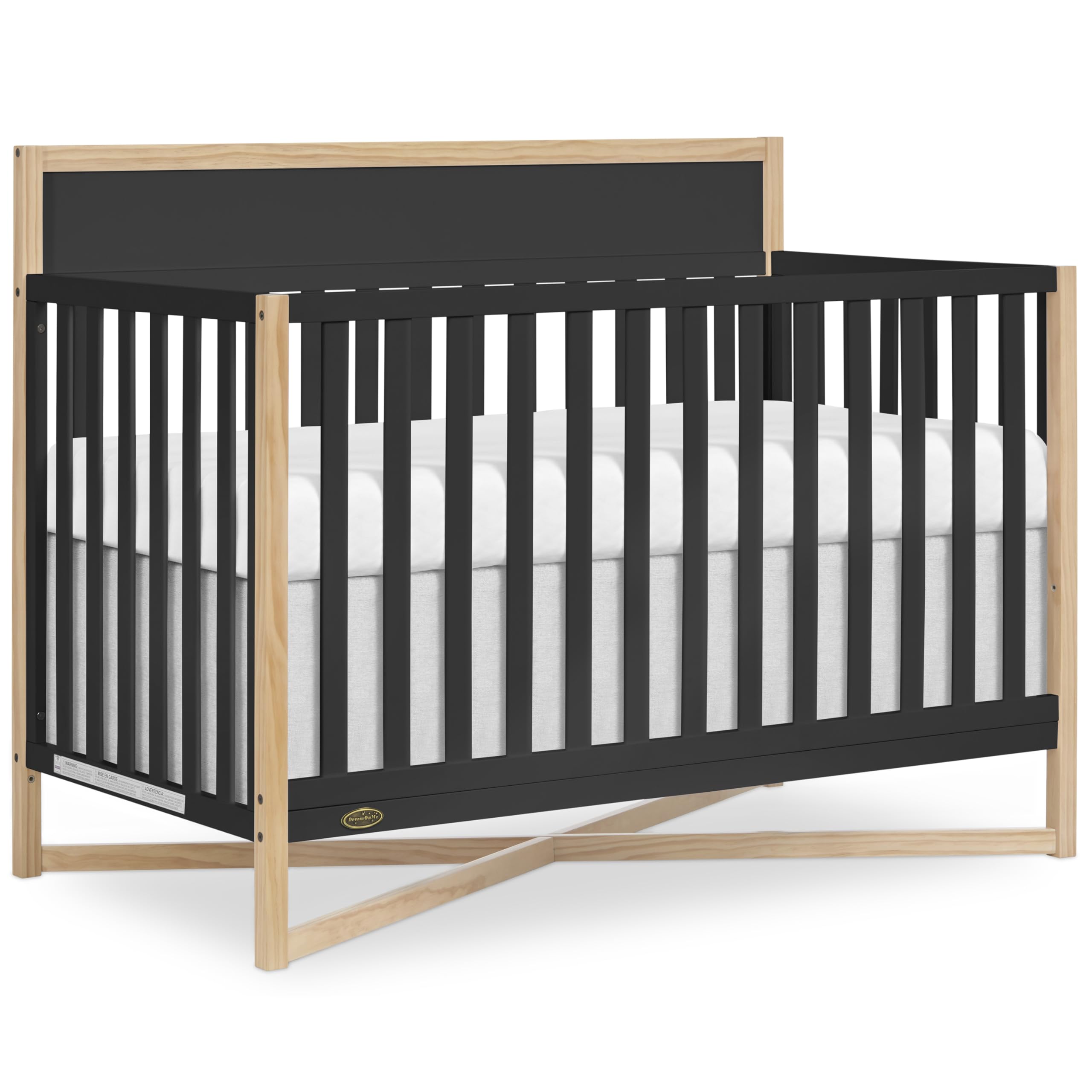 Owen 5-in-1 Convertible Full-Size Baby Crib in Matte Black