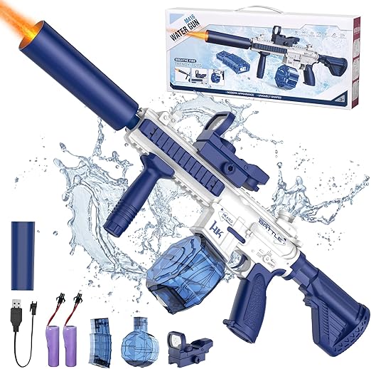 Water Gun With Muzzle Light,Automatic Squirt Gun Long Range Blaster