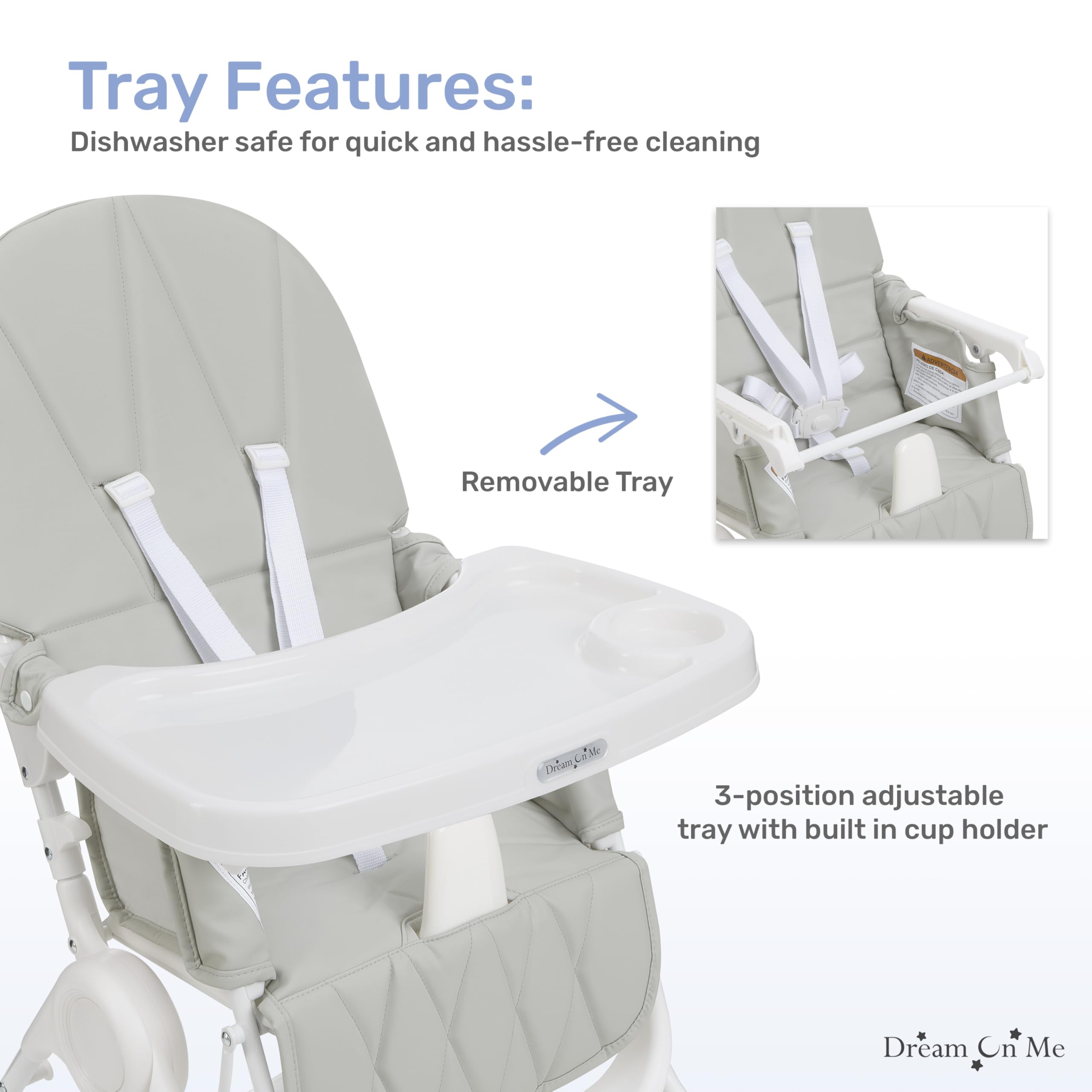Portable Foldable High Chair with Adjustable Tray for Toddlers and Infants