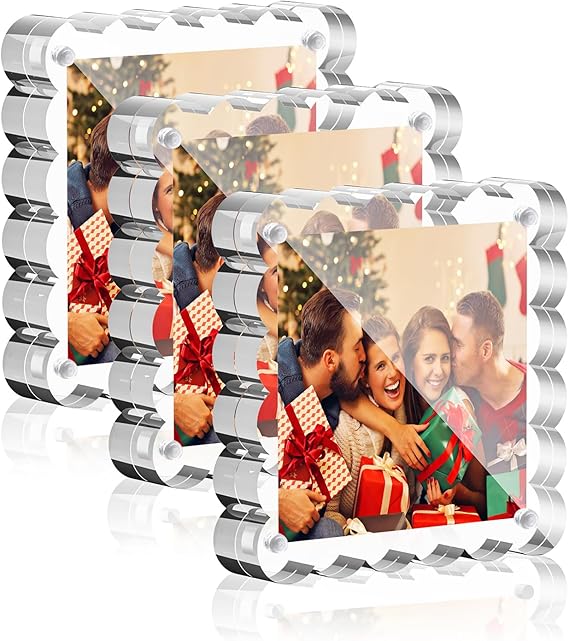 Acrylic Picture Frames 8x10, 3 Pack Clear Magnetic Lucite Frames