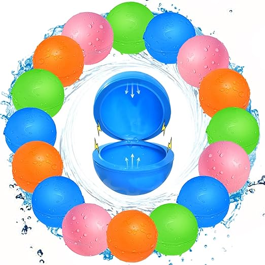 12Pcs Reusable Water Balloons, Pool Toys for Boys and Girls