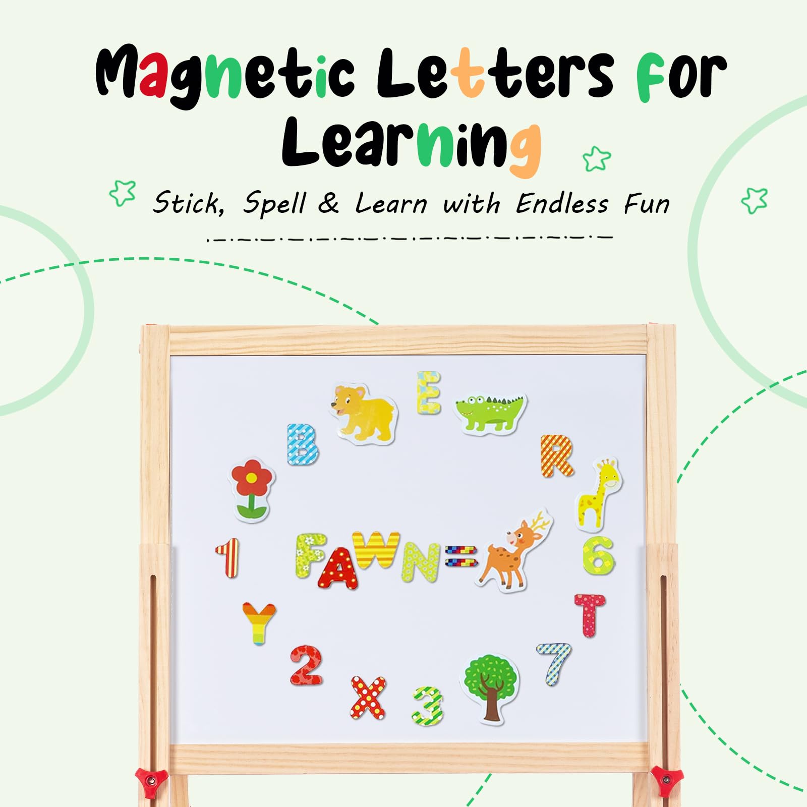 Double-Sided Kids Art Easel with Adjustable Height