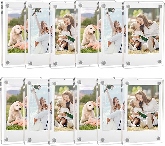 Acrylic Fridge Magnetic Picture Frames 6 Pack, 2.4 x 3.5 In Magnet Photo Frames