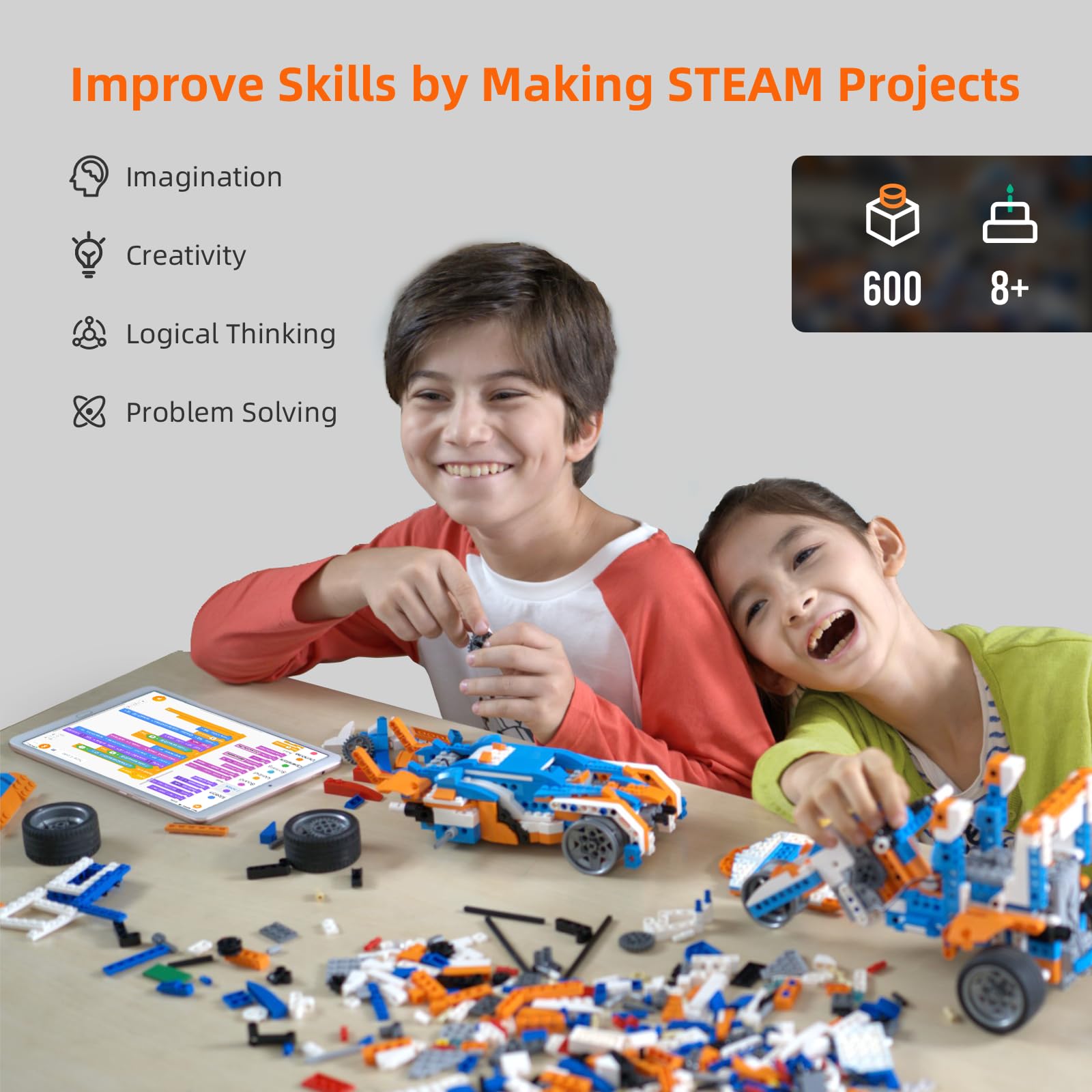 Robot X Robot Building Kit, 12-in-1 Programmable APP Remote Control RC Car