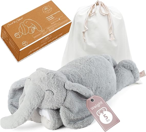 Weighted Stuffed Animals 20" | 5 lbs Elephant Plush for Calming Cozy Comfort