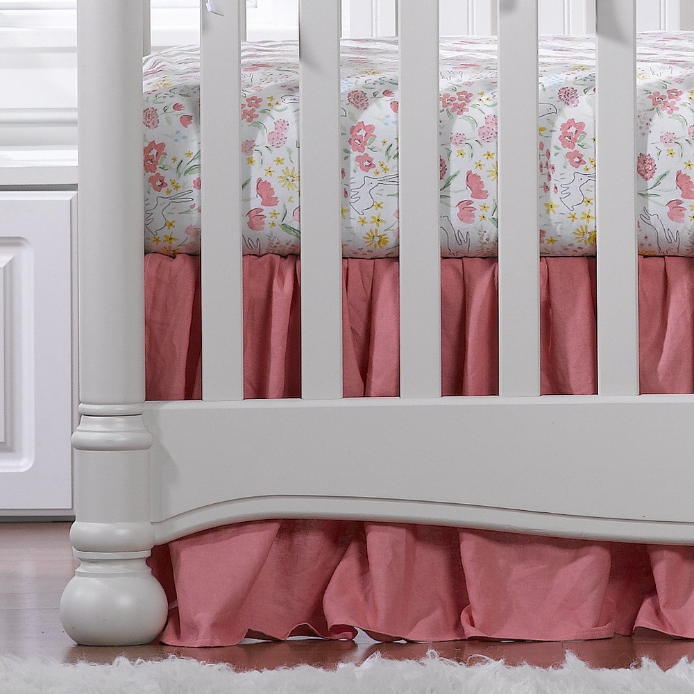 Nectar Linen Crib Skirt with Soft Ruffle 16" Drop