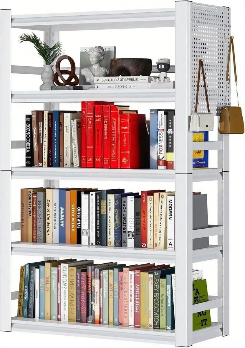 White Garage Shelving, 5 Tier Adjustable Shelving Units