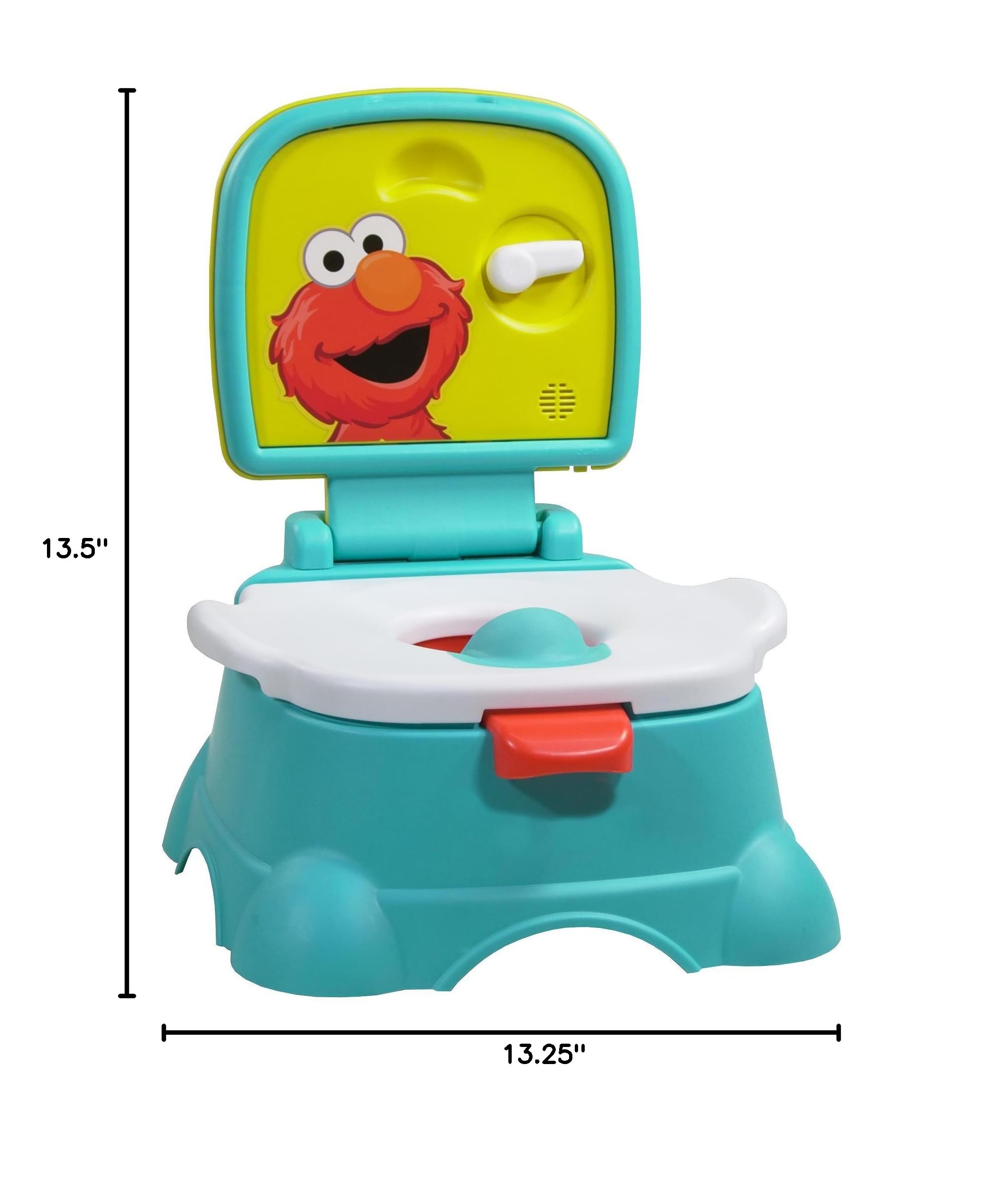 Sesame Street Elmo Hooray 3-in-1 Potty Training Toilet Seat and Step Stool, Easy to Clean Design with Flush Handle and Sounds, Portable and Great for Travel, Perfect for Toddler Boys and Girls 1-3