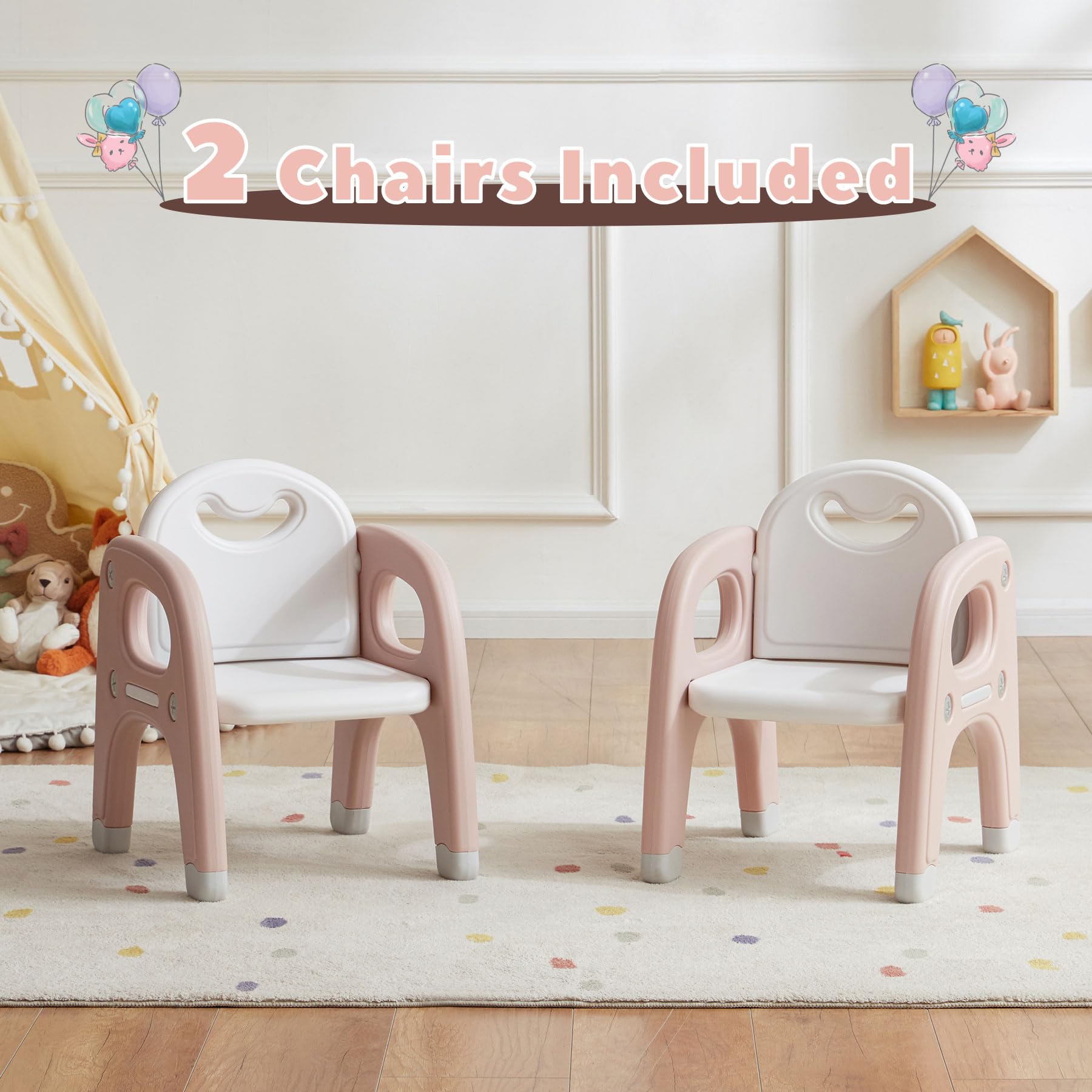 Kids Table and Chairs Set with Storage