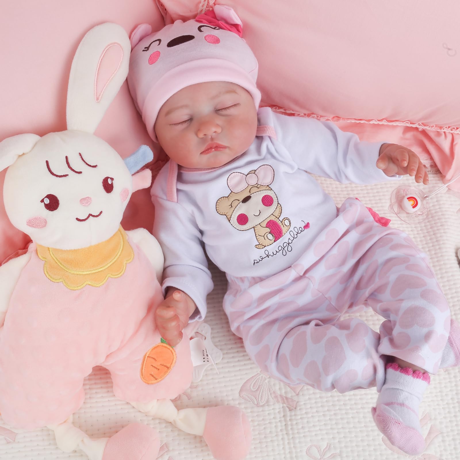 Reborn Baby Dolls Girl - 22 Inch Soft Cloth Body Newborn Girl Doll