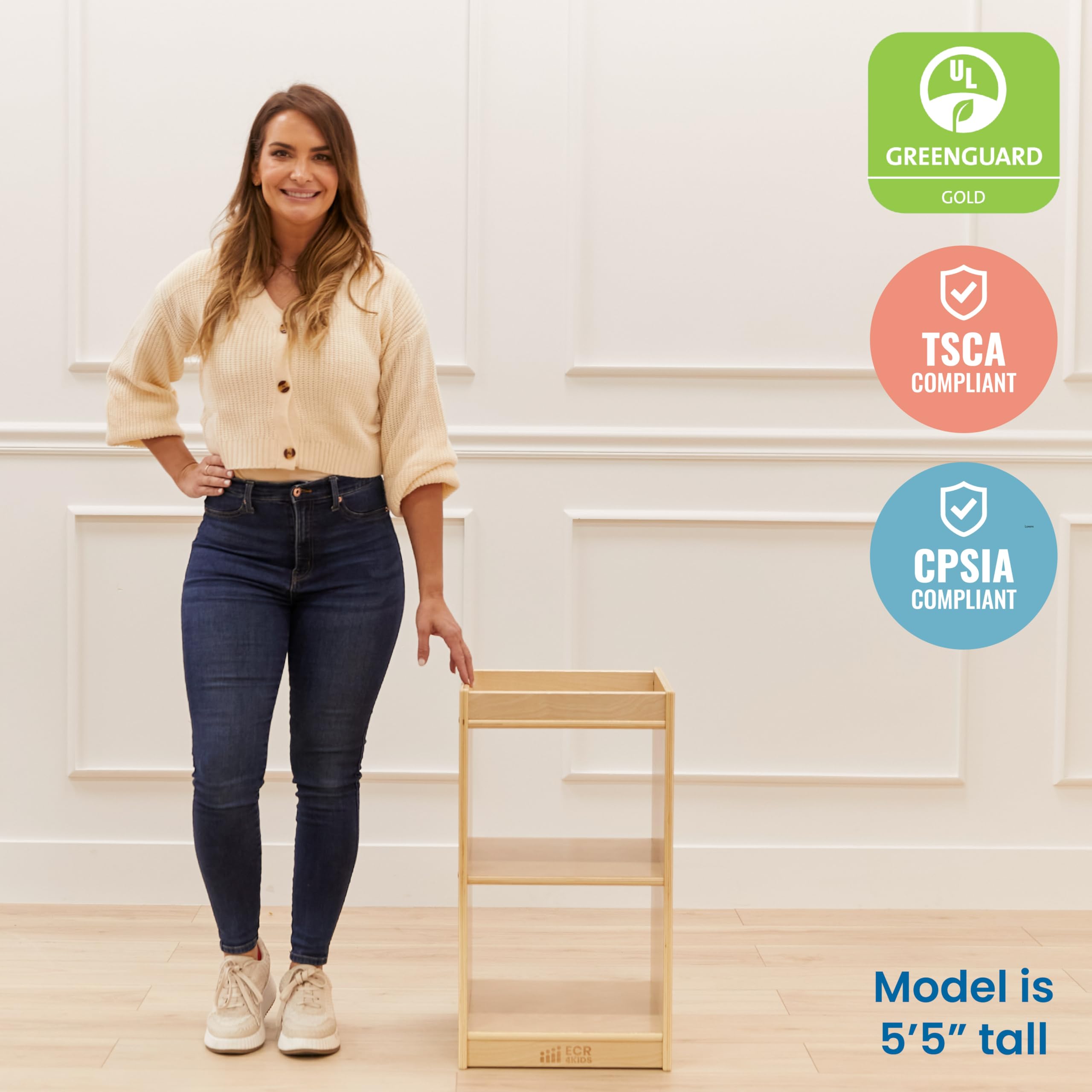 2-Cube Vertical Storage Cabinet Natural Birch