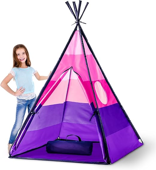 Happy Hut Teepee Tent for Kids - Indoor Pop Up Teepee Kids Playhouse