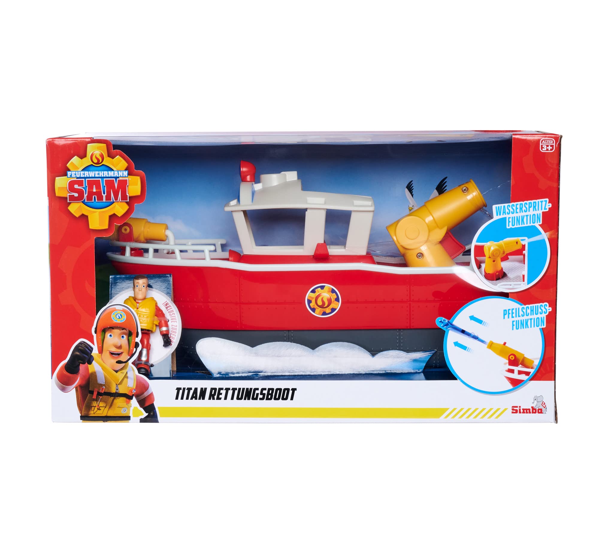 Firefighter Sam Fire Boat Titan 32 cm Floating Toy Boat, from 3 Years