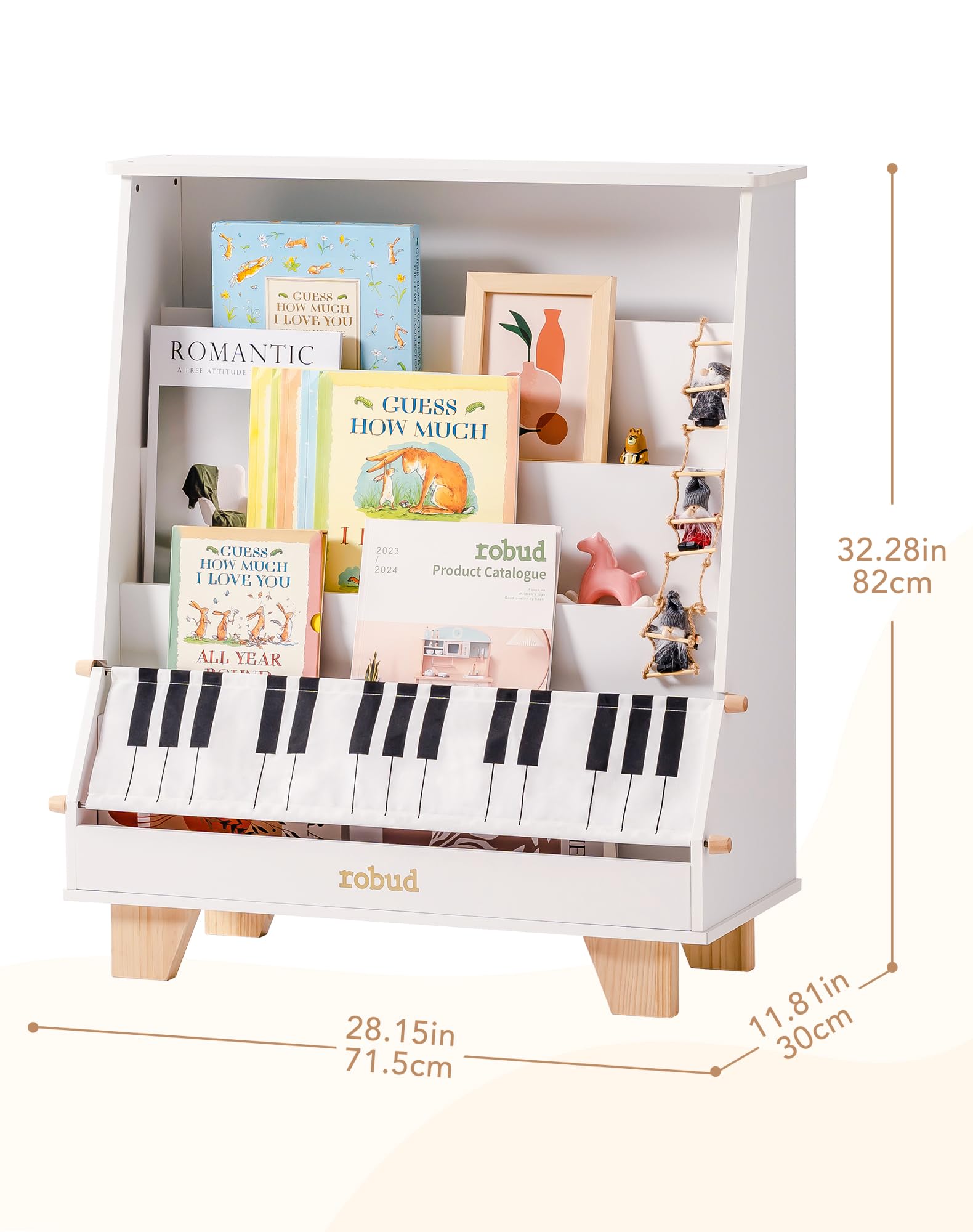 5-Tier Montessori Wooden Bookshelf for Kids