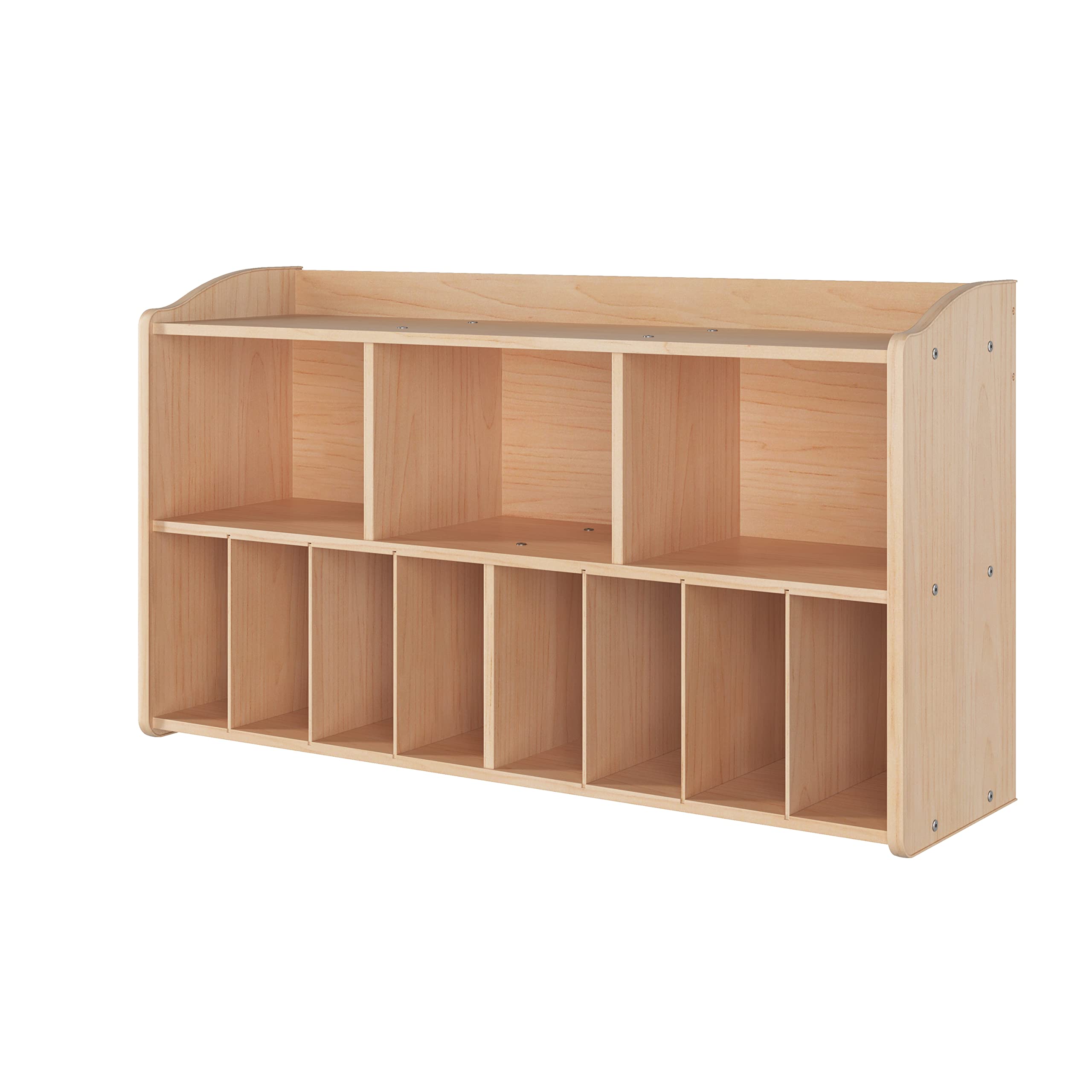 Wooden Diaper Organizer with 11 Storage Compartments for Daycare