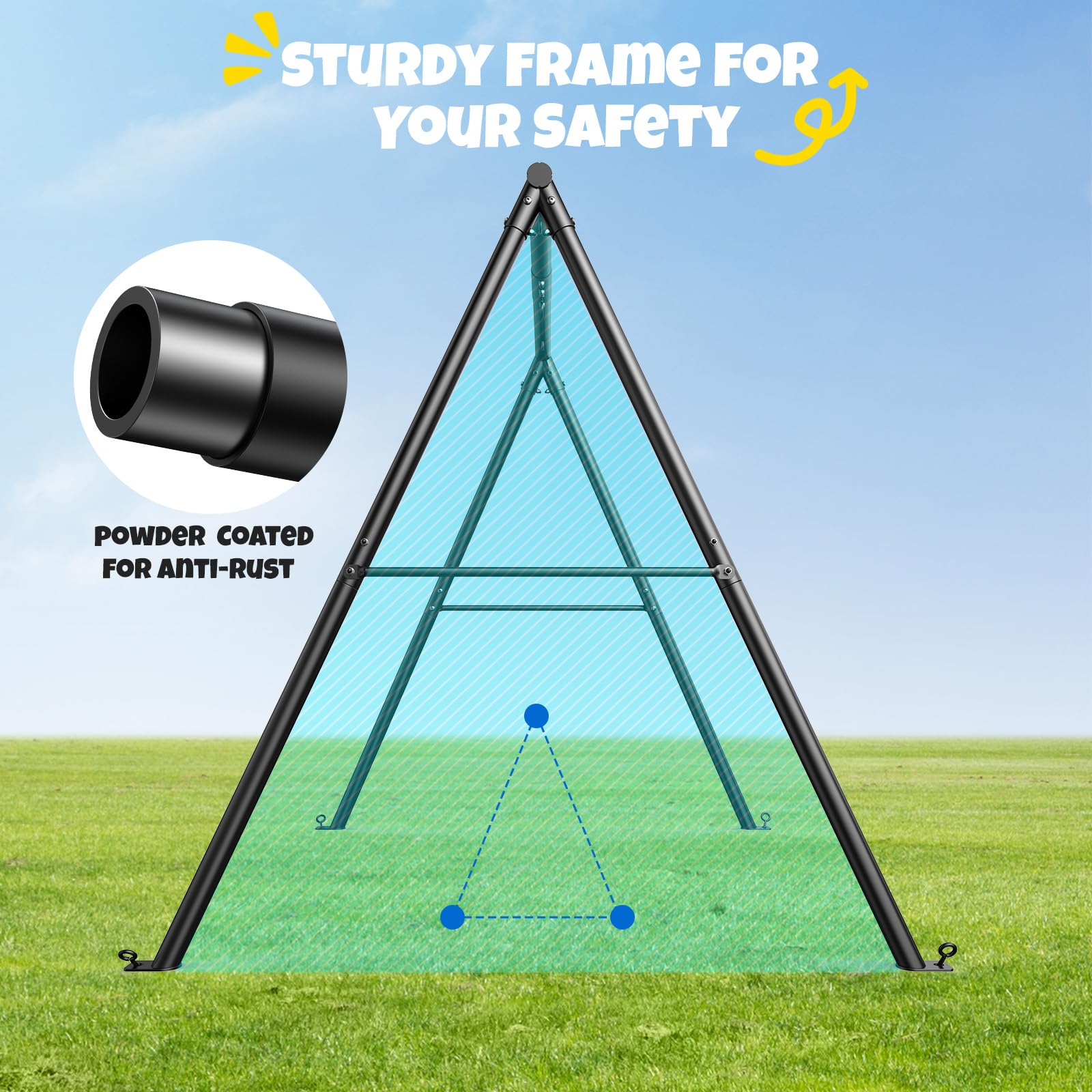 Heavy Duty A-Frame Swing Set with 40 Inch Saucer Swing