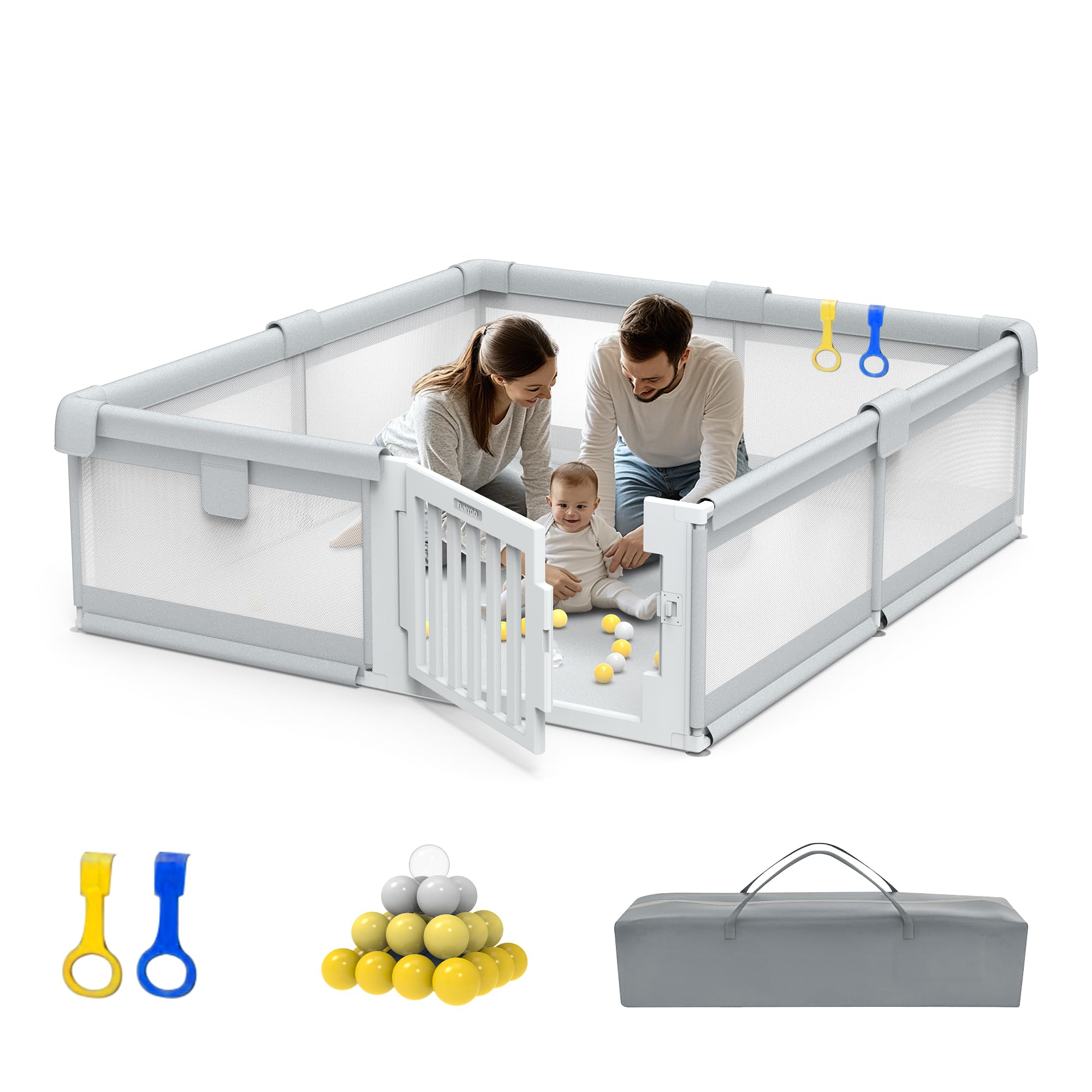 79" ×71" Large Baby Playpen with Gate, Easy Access Baby Play Pen for Infants and Toddlers